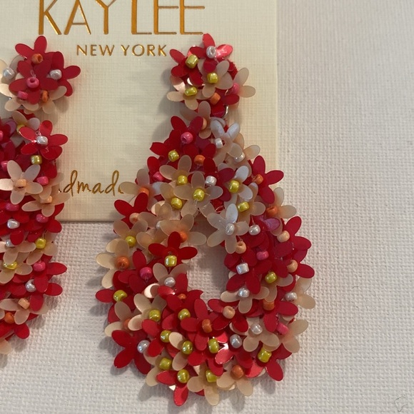 Kay Lee New York Statement Floral Earrings NWT - Picture 2 of 5